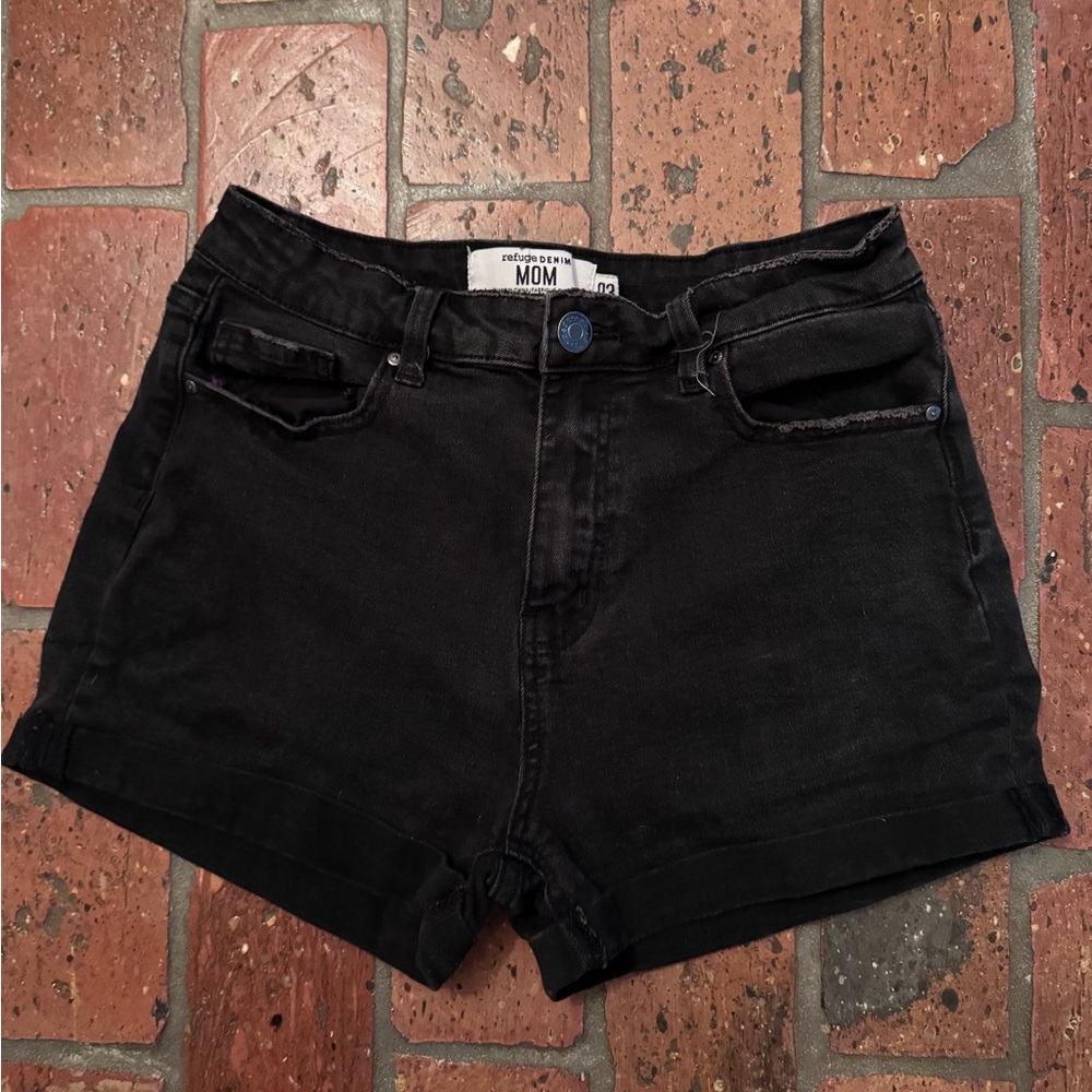 Refuge Denim Black Jean Shorts for Women Sz 3
